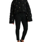 Dolce & Gabbana Black Embellished Quilted Shell Bomber Jacket