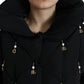 Dolce & Gabbana Black Embellished Quilted Shell Bomber Jacket