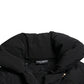 Dolce & Gabbana Black Embellished Quilted Shell Bomber Jacket