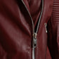 Dolce & Gabbana Bordeaux Biker Leather Jacket