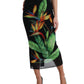 Dolce & Gabbana Black Strelitzia High Waist Pencil Cut Skirt