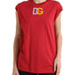 Dolce & Gabbana Red Cotton DG Logo Crew Neck Tank Top T-shirt