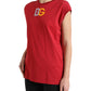 Dolce & Gabbana Red Cotton DG Logo Crew Neck Tank Top T-shirt