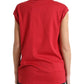 Dolce & Gabbana Red Cotton DG Logo Crew Neck Tank Top T-shirt