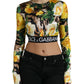 Dolce & Gabbana Multicolor Floral Long Sleeves Cropped Top