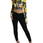 Dolce & Gabbana Multicolor Floral Long Sleeves Cropped Top