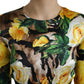 Dolce & Gabbana Multicolor Floral Long Sleeves Cropped Top