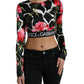 Dolce & Gabbana Multicolor Floral Long Sleeves Cropped Top