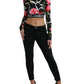 Dolce & Gabbana Multicolor Floral Long Sleeves Cropped Top