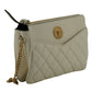 Versace White Lamb Leather Pouch Crossbody Bag