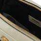 Versace White Lamb Leather Small Camera Crossbody Bag