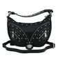 Versace Black Calf Leather Small Hobo Shoulder Bag