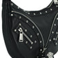 Versace Black Calf Leather Small Hobo Shoulder Bag