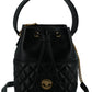 Versace Black Calf Leather Small Bucket Shoulder Bag