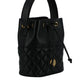 Versace Black Calf Leather Small Bucket Shoulder Bag