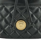 Versace Black Calf Leather Small Bucket Shoulder Bag