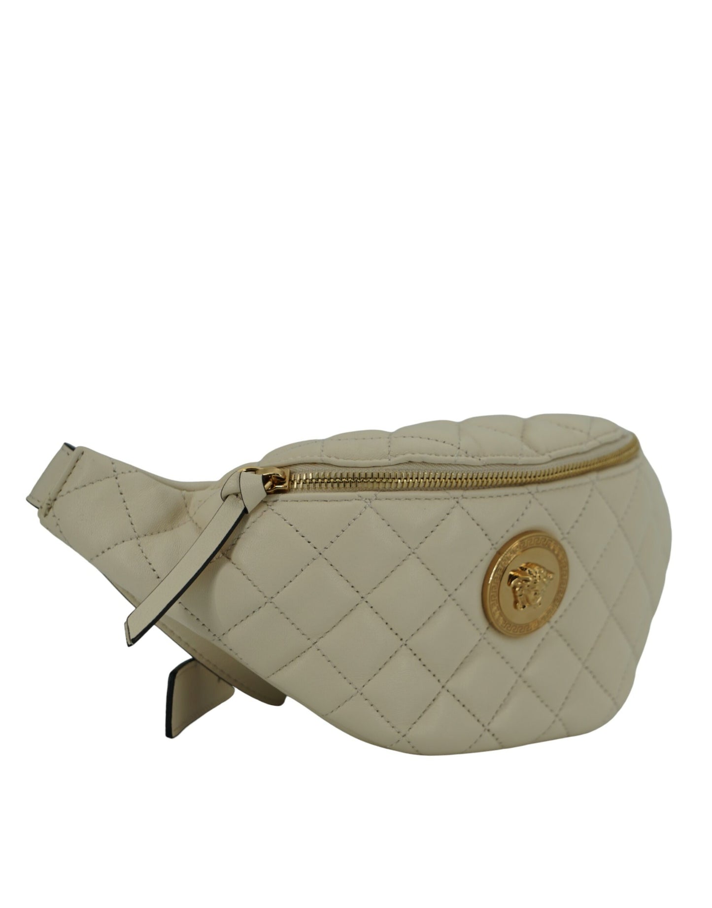 Versace White Lamb Leather Belt Bag