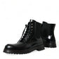 Dolce & Gabbana Black Leather Lace Up Mid Calf Boots Shoes