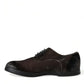 Dolce & Gabbana Brown Velvet Men Lace Up Oxford Dress Shoes