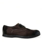 Dolce & Gabbana Brown Velvet Men Lace Up Oxford Dress Shoes