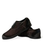 Dolce & Gabbana Brown Velvet Men Lace Up Oxford Dress Shoes