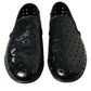 Dolce & Gabbana Black Leather Perforated Loafers Shoes