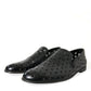 Dolce & Gabbana Black Leather Perforated Loafers Shoes