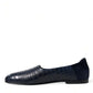 Dolce & Gabbana Blue Crocodile Leather Loafers Slip On Shoes