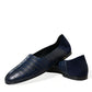 Dolce & Gabbana Blue Crocodile Leather Loafers Slip On Shoes