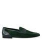 Dolce & Gabbana Green Velvet Slip On Men Loafer Dress Shoes