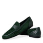 Dolce & Gabbana Green Velvet Slip On Men Loafer Dress Shoes