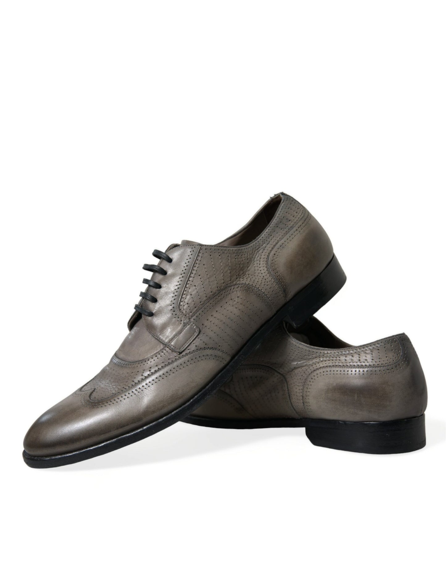 Dolce & Gabbana Brown Leather Lace Up Formal Derby Dress Shoes