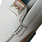 Dolce & Gabbana White Brown Leather Slip On Men Moccasin Shoes