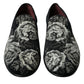 Dolce & Gabbana Black Floral Slippers Men Loafers Dress Shoes