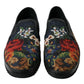 Dolce & Gabbana Multicolor Floral Slippers Men Loafers Shoes