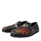 Dolce & Gabbana Multicolor Floral Slippers Men Loafers Shoes