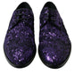 Dolce & Gabbana Purple Sequined Lace Up Oxford Dress Shoes