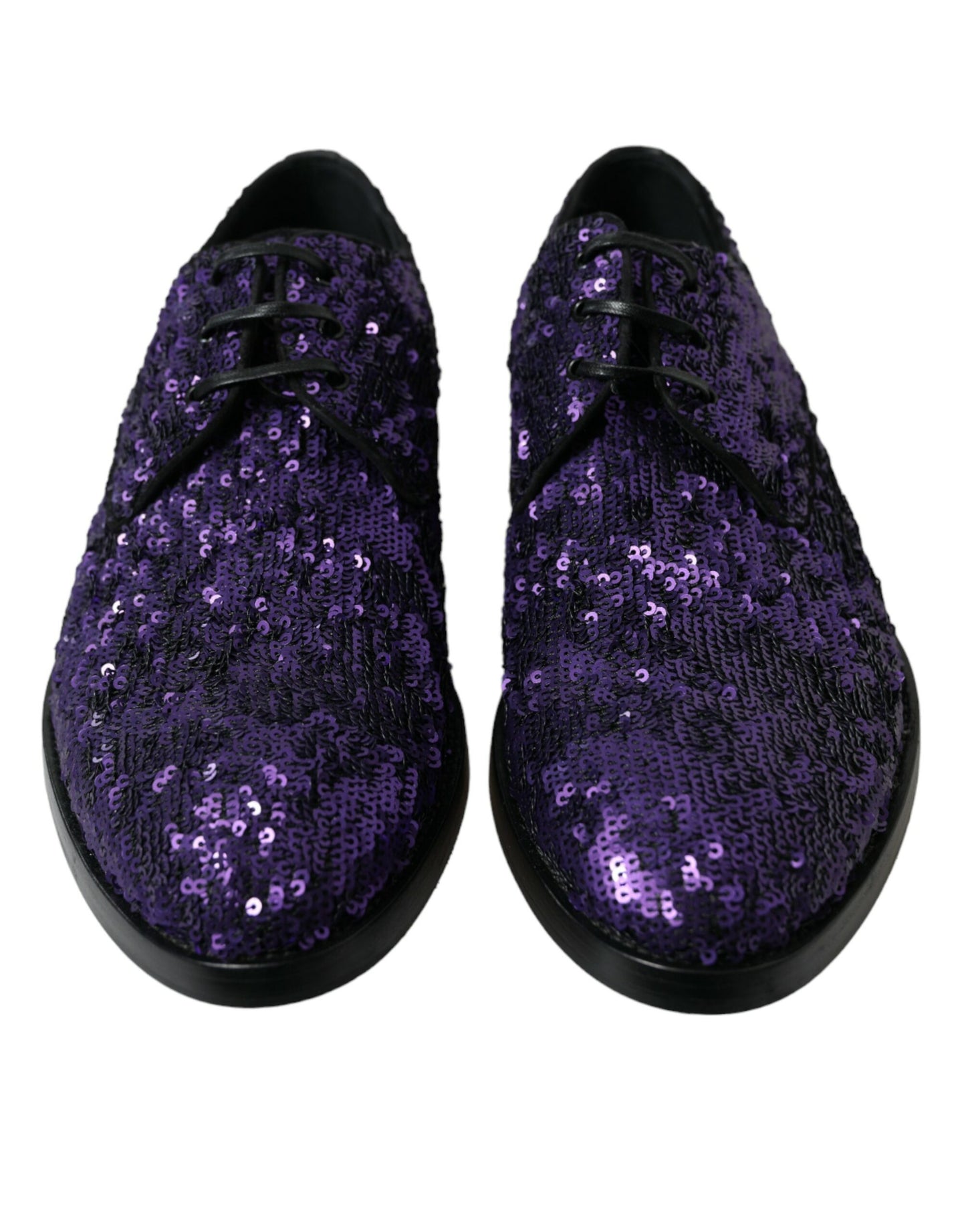 Dolce & Gabbana Purple Sequined Lace Up Oxford Dress Shoes