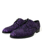 Dolce & Gabbana Purple Sequined Lace Up Oxford Dress Shoes