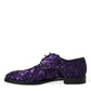 Dolce & Gabbana Purple Sequined Lace Up Oxford Dress Shoes