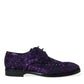 Dolce & Gabbana Purple Sequined Lace Up Oxford Dress Shoes