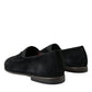 Dolce & Gabbana Black RUNWAY Velour AMALFI Loafers Shoes