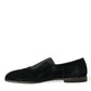 Dolce & Gabbana Black RUNWAY Velour AMALFI Loafers Shoes