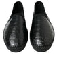 Dolce & Gabbana Black Exotic Leather Espadrilles Slip On Shoes