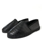 Dolce & Gabbana Black Exotic Leather Espadrilles Slip On Shoes