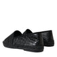 Dolce & Gabbana Black Exotic Leather Espadrilles Slip On Shoes