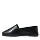 Dolce & Gabbana Black Exotic Leather Espadrilles Slip On Shoes