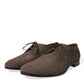 Dolce & Gabbana Brown Raffia Lace Up Derby Dress Shoes