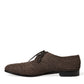 Dolce & Gabbana Brown Raffia Lace Up Derby Dress Shoes