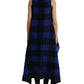 Dolce & Gabbana Black Blue Buffalo Check Poncho Coat Sweater